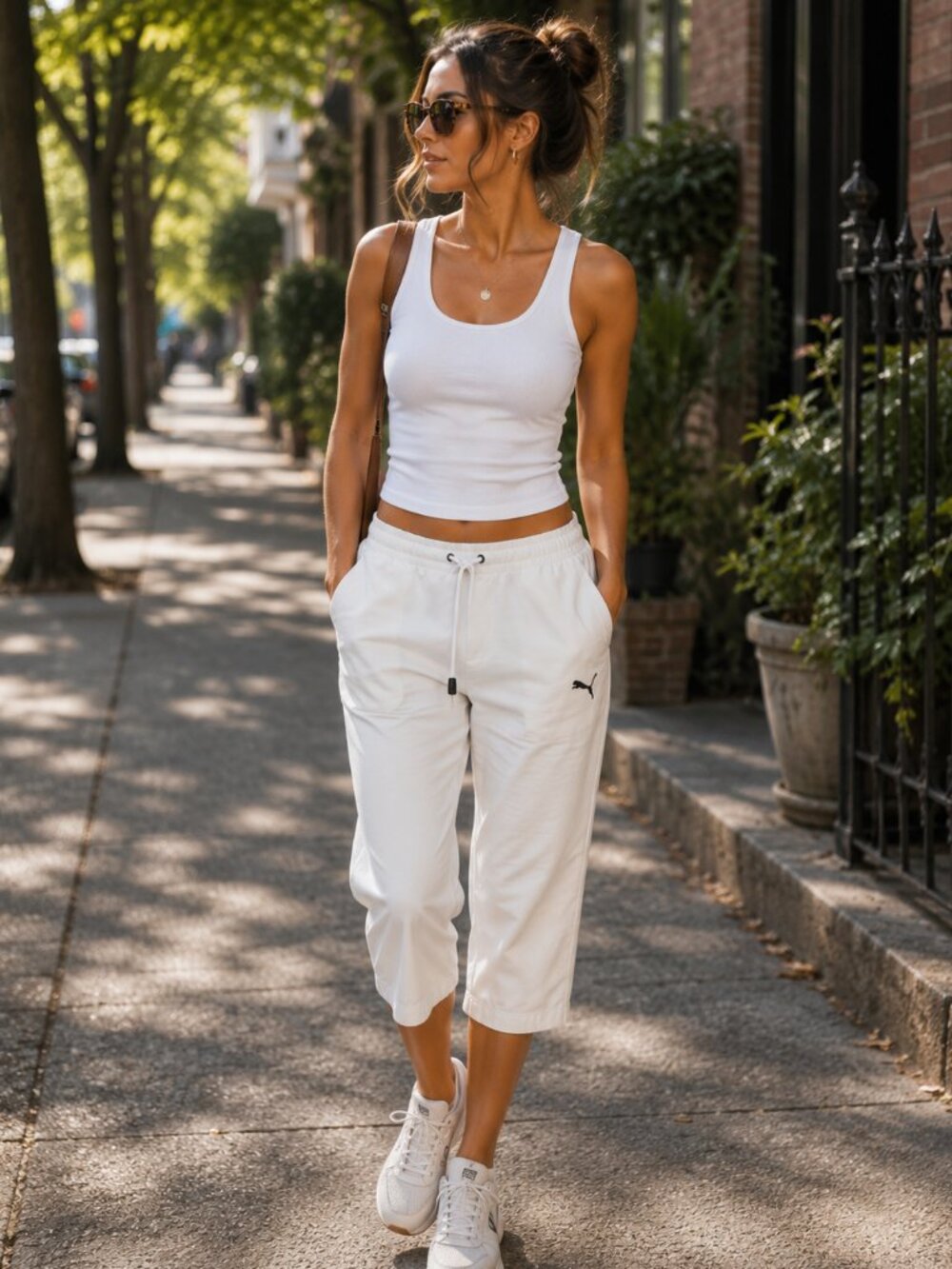 Puma white windbreaker capris
